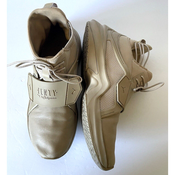 Women's Puma Fenty By Rihanna Fenty Trainer Hi 'Sesame' Size 8.5 - Picture 1 of 9